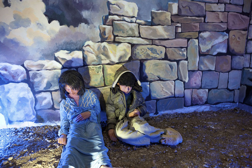 A diorama of a dead boy and girl based on photographs at a museum in Halabja, Iraq, the locale where Saddam Hussein's regime gassed more than 5,000 Kurds in an attempt to quell their brewing rebellion.