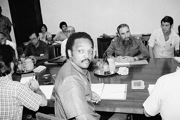 Democratic presidential candidate Rev. Jesse Jackson sat down with Cuban President Fidel Castro and other high Cuban government official at the National Palace in Havana Tuesday, June 26, 1984, to discuss “peace options” in the area of Cuban-U.S. relations and Central America.