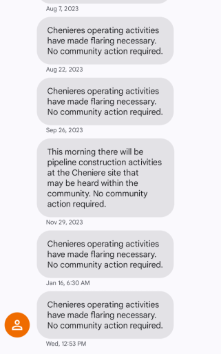 Screenshots of community alerts regarding flares
