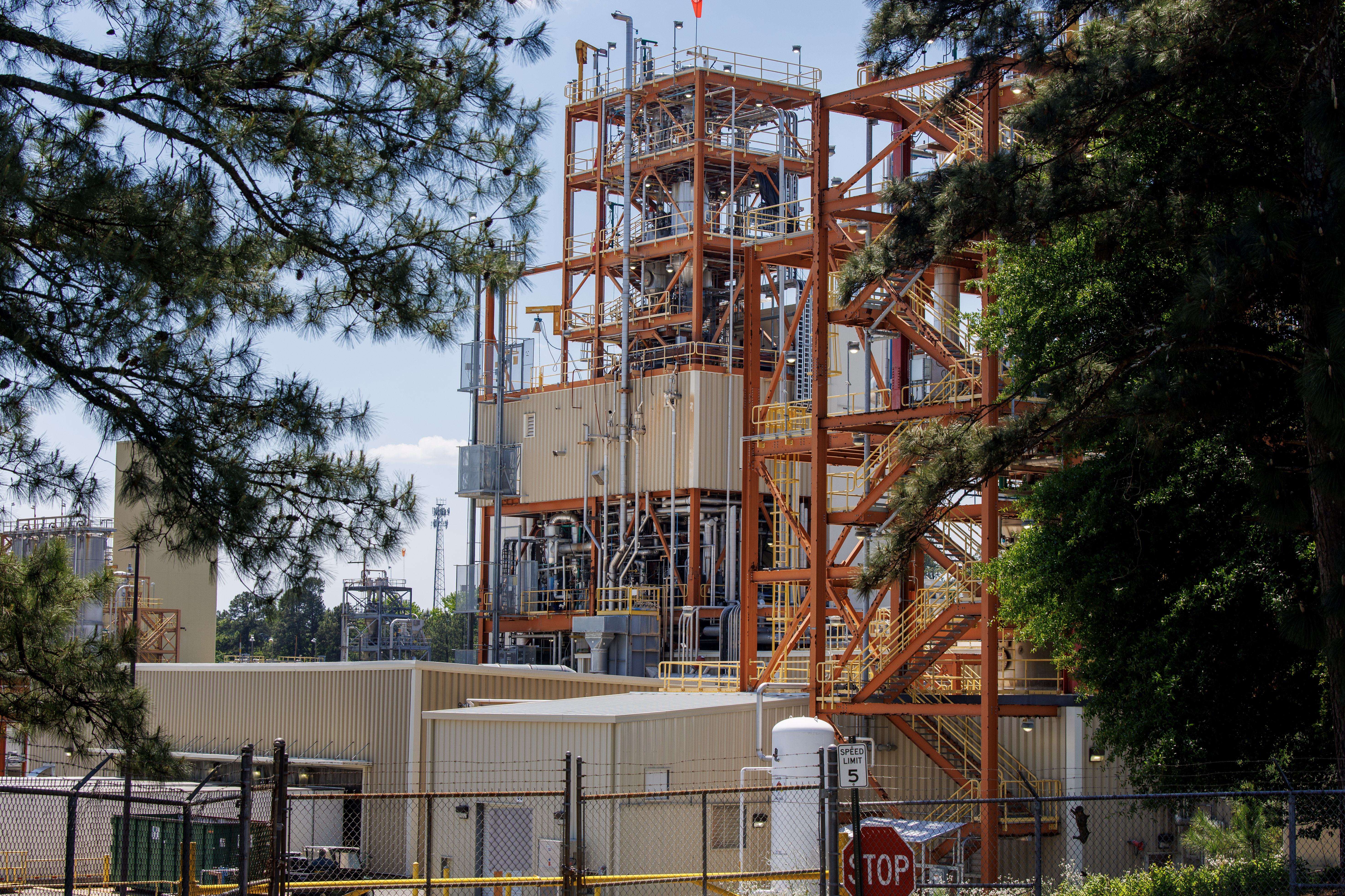 Exterior view of a battery manufacturing plant.