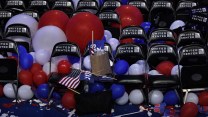 Balloons and debris left over after Kamala Harris accepted the Democratic Party nomination for President in August of 2024.