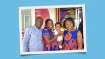 Samuel Anthony with family in Freetown, Sierra Leone.