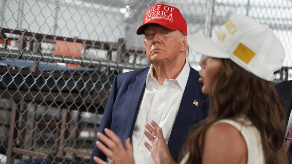 Donald Trump touring Alligator Alcatraz.