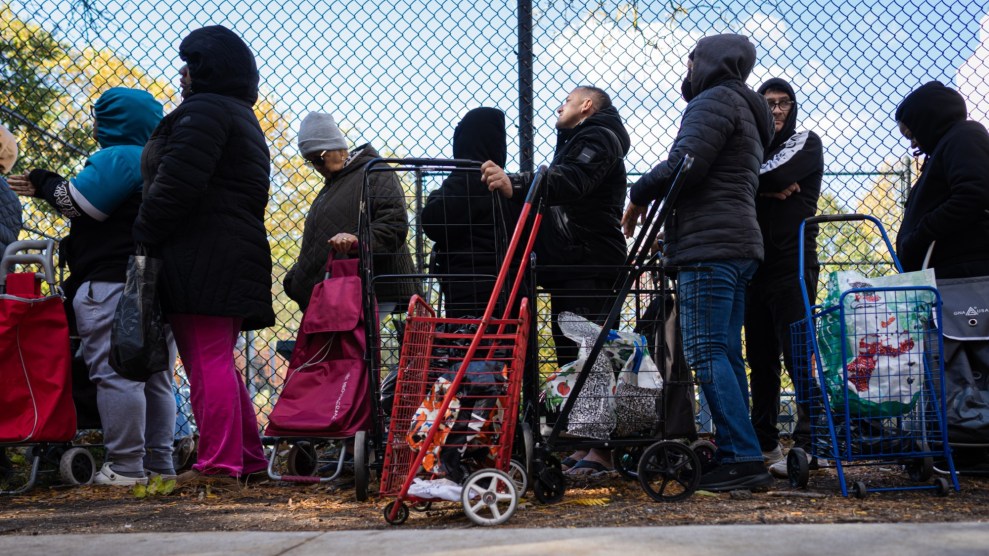 Food Bank NYC host a moble food pantry at the Mt. Hope Playground for residents of the Bronx