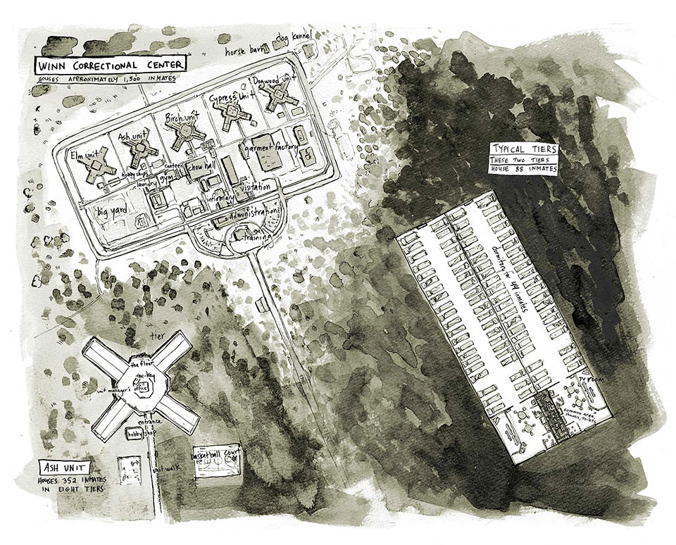 Map of Winn Correctional Center