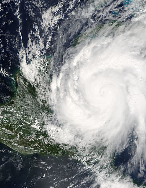 Hurricane Wilma from above at peak intensity