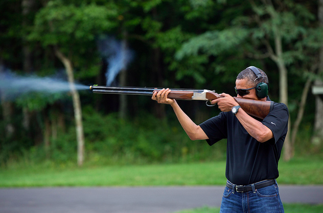 Obama skeet shooting camp david