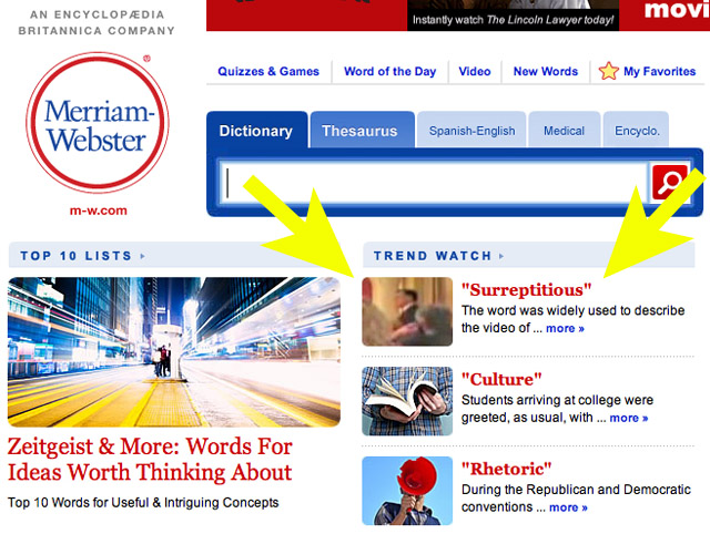 Screenshot courtesy of Merriam-Webster.com