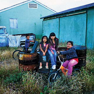Magdalena Romero's daughter Alondra, 6 (second from left), with friends.
