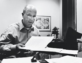 Joe Church, Shelley's friend and advocate, in his Morgan Stanley office