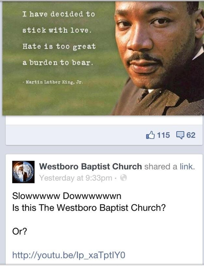 Martin Luther King Jr. Westboro Baptist Church Anonymous