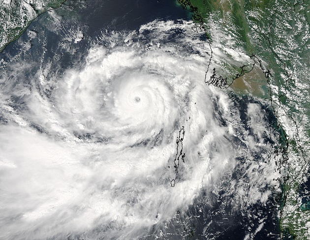 Cyclone Phailin in the Bay of Bengal on October 10, 2013.